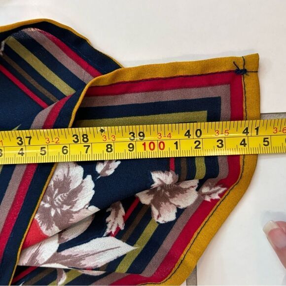 BAILEY BLUE Royal Blue Asymmetrical Handkerchief dress w/ Floral Design Sz S EUC - Picture 13 of 13